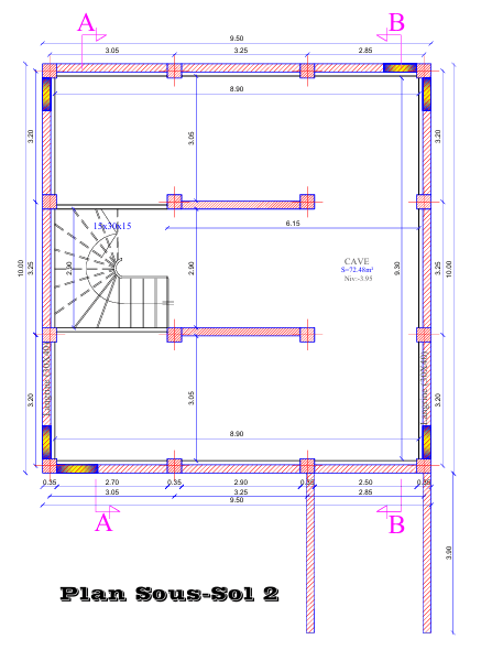 Plan architectural Sous-sol 2 - Résidence ELYSIAN