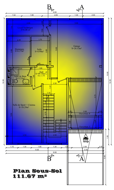 Plan architectural Sous-Sol - Résidence SIGNATURE
